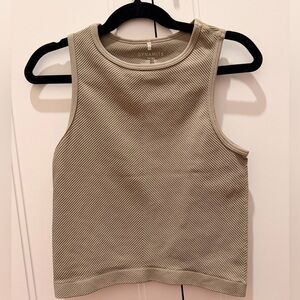 Dynamite Taupe Ribbed Sleeveless Top